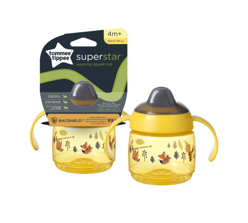 tommee tippee tt0388 cana cu cioc moale "sippee" galben (4 luni+) 190 ml.