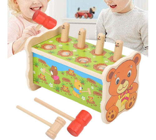 op 201432173 Игрушка деревянная с молоточком "Мишка"