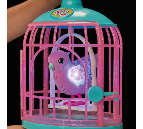 little live pets 26404 jucărie interactivă "pasăre care vorbește" cu cușcă