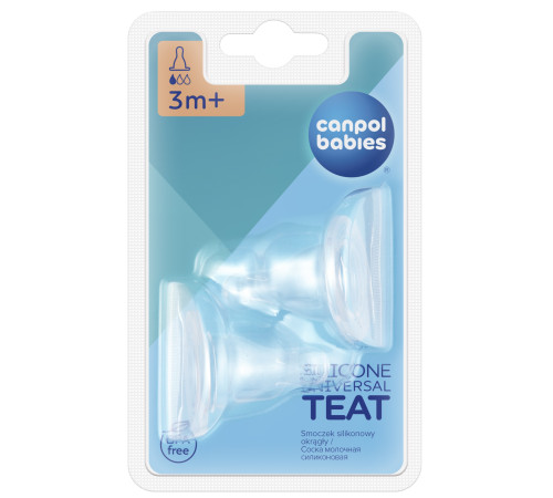 canpol 18/115 tetina rotunda din silicon (3m+)2 buc.