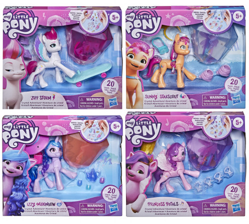  my little pony f1785 set de joc "crystal adventure ponies" în sort.