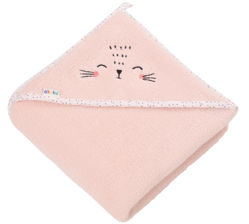 akuku-68003 Полотенце "Котик" a0664 розовый