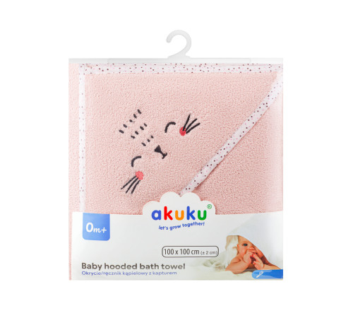 akuku-68003 Полотенце "Котик" a0664 розовый