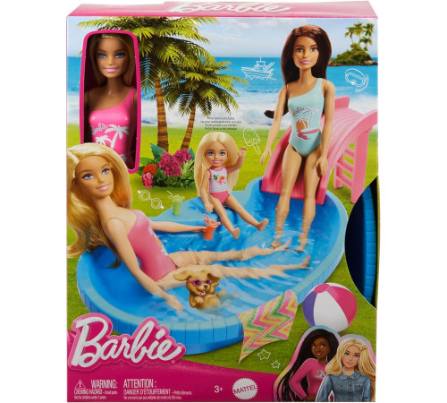 barbie hrj74 Игровой набор с куклой "Барби и ее бассейн"