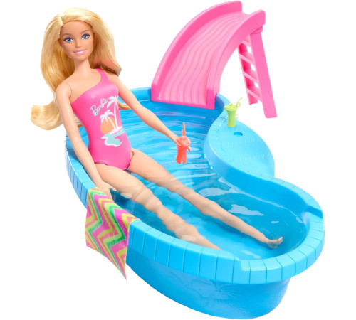 barbie hrj74 set de joс cu papusa "barbie și piscina ei"