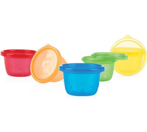  nuby id91161 set de containere cu capac ( 6x120 ml.)