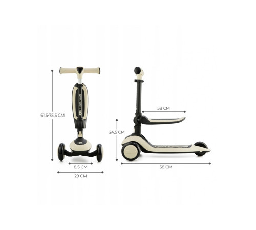 kinderkraft Самокат 2-в-1 "halley" stone white