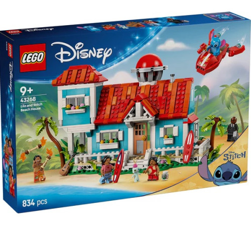 lego disney 43268 constructor "casa de plajă a lui lilo și stitch" (834 el.)