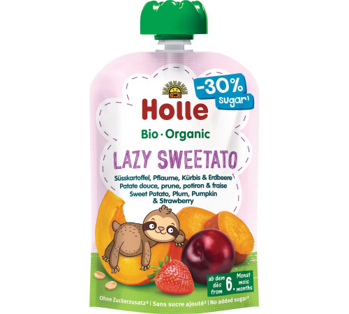 Holle Bio Organic Piure „Lazy Sweetato” cartofi dulci, prune, dovleac și căpșuni (6 luni+) 100g.  holle bio organic piure „lazy sweetato” cartofi dulci, prune, dovleac și căpșuni (6 luni+) 100g.