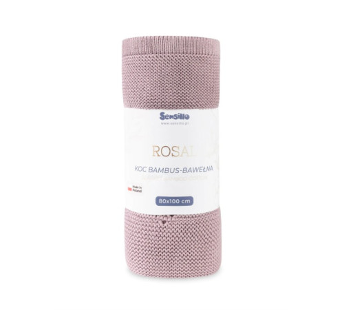 sensillo-43473 păturică tricotată din bambus și bumbac "rosal" (80х100 cm) lavender