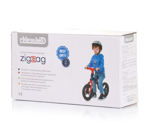 chipolino run bike "zig zag" dikzz02402bw black/white