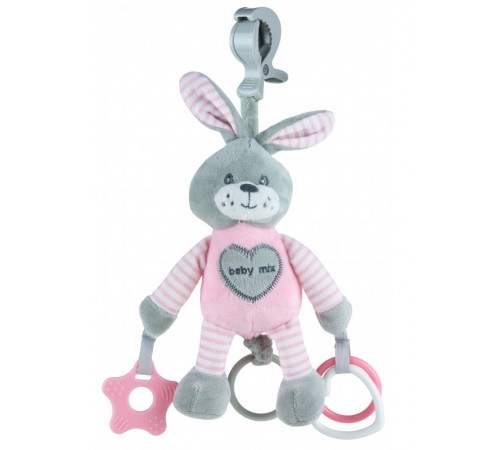 Детский магазин в Кишиневе в Молдове baby mix stk-19445 pr Игрушка для путешествий с вибрацией "Кролик" розовый