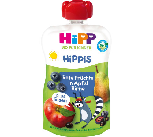 Hipp 42513 Пюре Hippis Красные фрукты, яблоко, груша с железом (12 м+) 100 гр. Питание и аксесcуары в Молдове hipp 42513 Пюре hippis Красные фрукты, яблоко, груша с железом (12 м+) 100 гр.