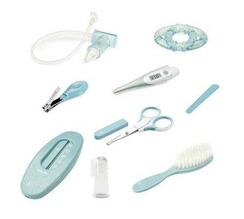 babymoov a032002 set de &icirc;ngrijire și igienă pentru bebeluși "grooming set aqua" (9 piese)