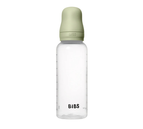 bibs Пластиковая антиколиковая бутылочка с латексной соской (270 мл.) sage