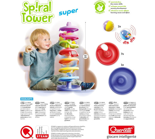 quercetti 6498 joc de dezvoltare "spiral tower super"