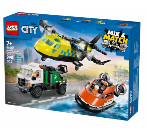 Детский&nbsp;магазин в Кишиневе в Молдове lego city 60505 Конструктор "Самолет, служебный грузовик и судно на воздушной подушке" (990 дет.)