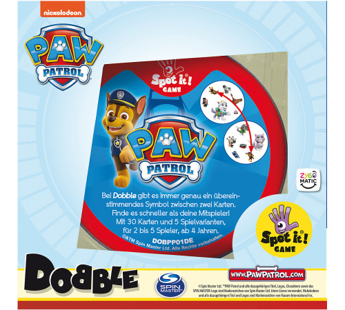 dobble joc de masă "paw patrol"