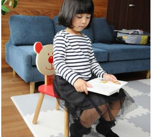 classic world 4804 scaun din lemn "ursul" albastru