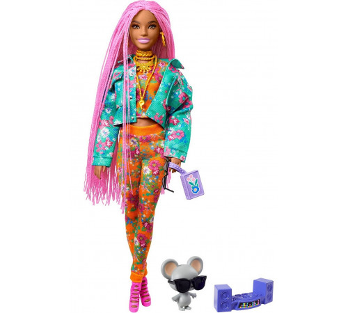 barbie gxf09 Кукла "extra" с розовыми косичками
