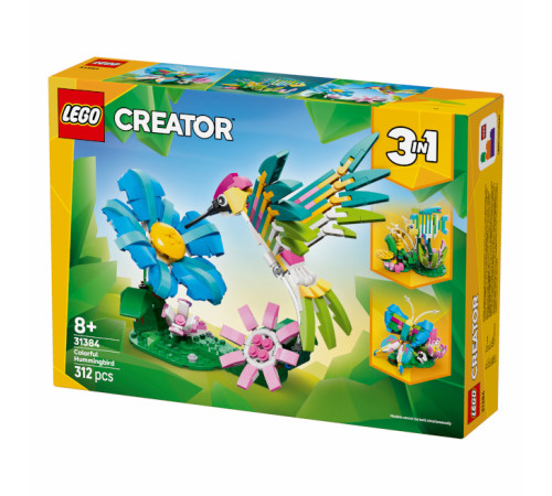 Детский&nbsp;магазин в Кишиневе в Молдове lego creator 31384 Конструктор 3 в 1 "Дикие животные: Красочная колибри" (312 дет.)