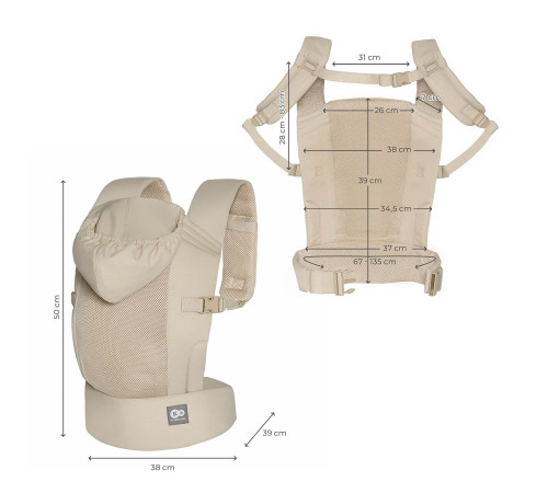 kinderkraft marsupiu ergonomic "carrybee" (bej)