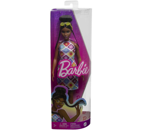 barbie hjt07 papusa "fashionista" intr-o rochie midi tricotata