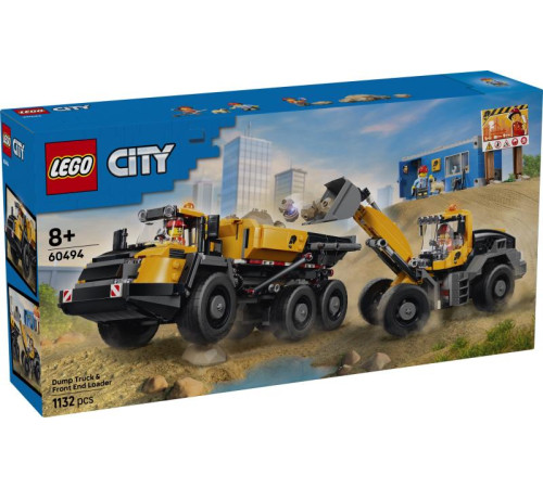  lego city 60494 Конструктор "Самосвал и фронтальный погрузчик" (1132 дет.)