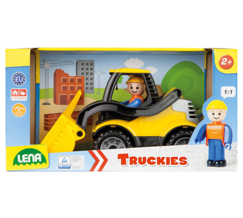  lena 01622 Игрушка "Экскаватор-погрузчик с фигуркой" (21 см.)