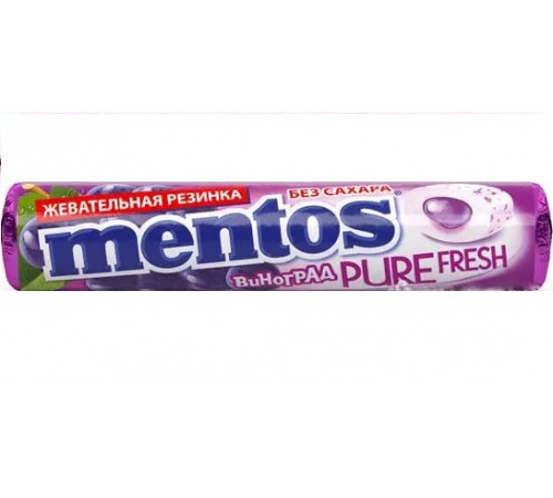  mentos Жевательная резинка pure fresh "Виноград" (15,5 гр.)