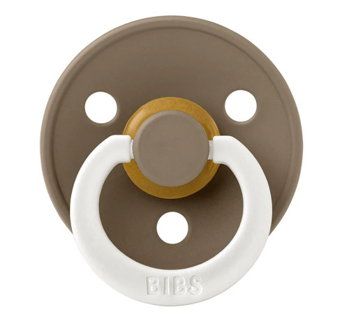 Bibs Пустышка круглая латексная Color S Dark Oak Glow (0-6 м.)  bibs Пустышка круглая латексная color s dark oak glow (0-6 м.)