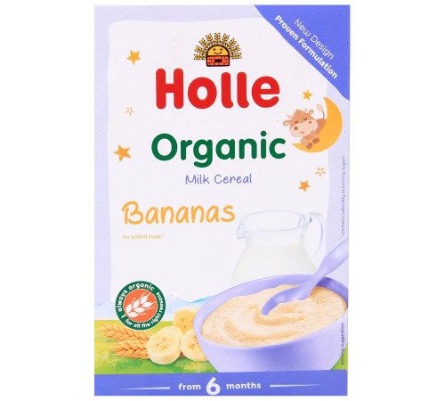 Детское питание в Молдове holle bio organic Каша молочная пшеничная с бананом (6 м +) 250 гр.