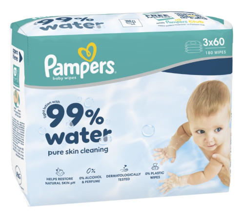 pampers Șervețelele umede 99% water (4х60) 240 buc.