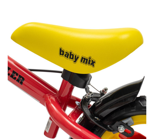 baby mix 56306 bicicletă de echilibru cu fr&acirc;nă "traveller" (galben\roșu)