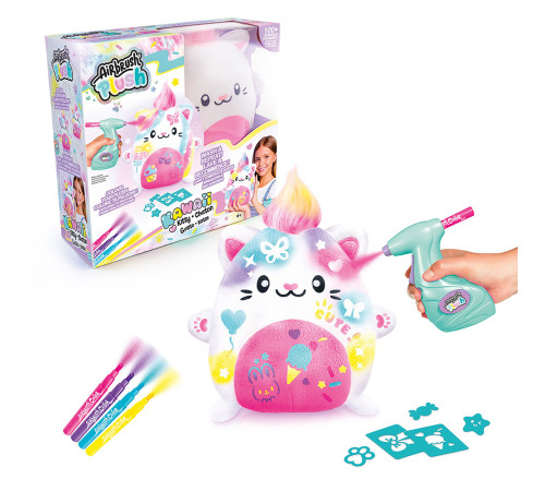 canal toys air073 set creativ "airbrush plush - kawaii kitty"