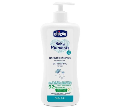  chicco 10590 gel de duș și șampon "fara lacrimi" cu extract de gălbenele "baby moments" (500 ml.) 