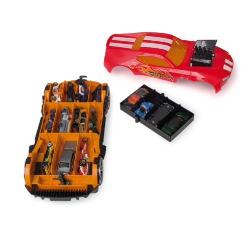 hot wheels hwcc15r Гоночный автомобиль-гараж 2 в 1 (красный)