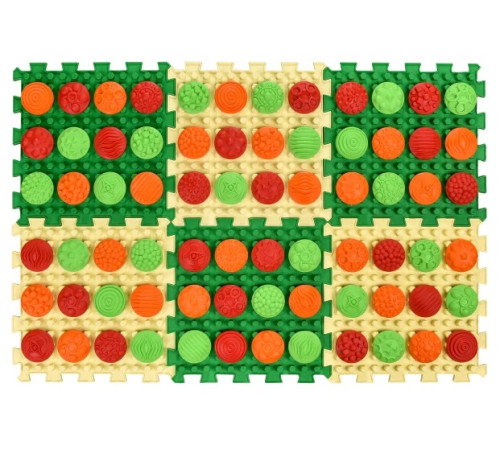  ortek 12994 Массажный коврик "Ортек Микс Пазлы" 6 элементов + 6 комплекта модулей "Узоры"