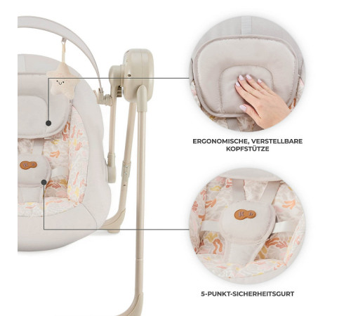 kinderkraft leagan electronic swingee (până la 9 kg.) bej