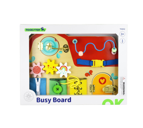 tooky toy th642 busyboard din lemn "fermă"