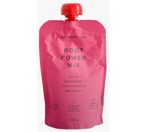  nutrino lab piure "root power mix" măr-zmeură-căpșuni-sfeclă roșie (200 gr.)