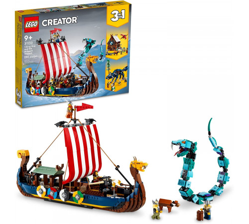 lego creator 31132 constructor "nava vikingă și șarpele midgard" n(1192 el.)