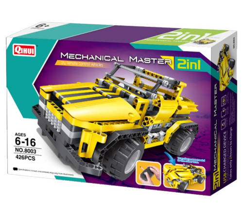  xtech bricks 8003 constructor cu telecomandă 2-in-1 "pick up truck & roadster" (426 el.)