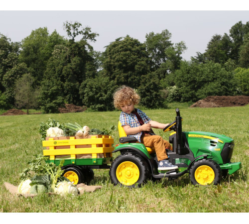 peg perego tractor cu remorca electric jd ground force