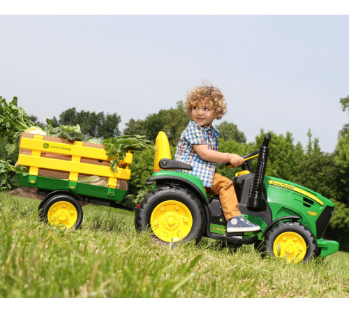 peg perego tractor cu remorca electric jd ground force