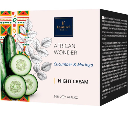  famirel  cremă de noapte african wonder cu castravete și moringa (50 ml) 087087