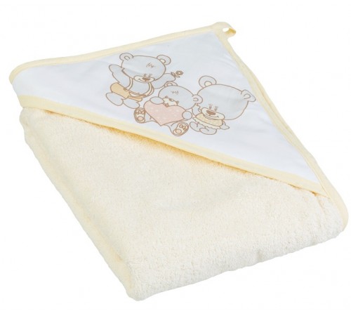 tega baby prosop cu glugă "ursulet" ms-015-119 (100х100 cm.) bej