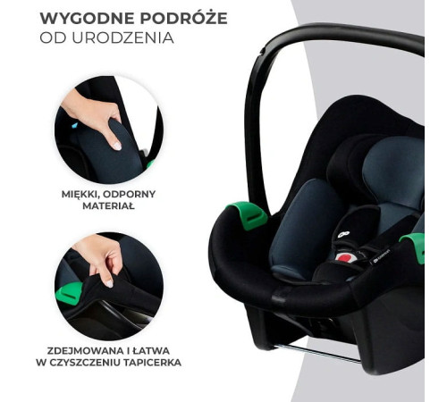kinderkraft Автокресло mink pro i-size (40-75 см.) в комплекте с базой fx isofix (чёрный)
