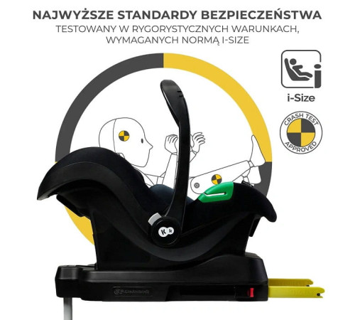 kinderkraft Автокресло mink pro i-size (40-75 см.) в комплекте с базой fx isofix (чёрный)