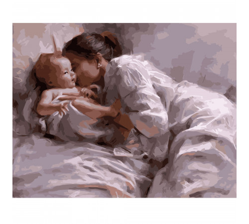  strateg leo va-1614 Картина по номерам "Мать с младенцем" (40х50 см.) 